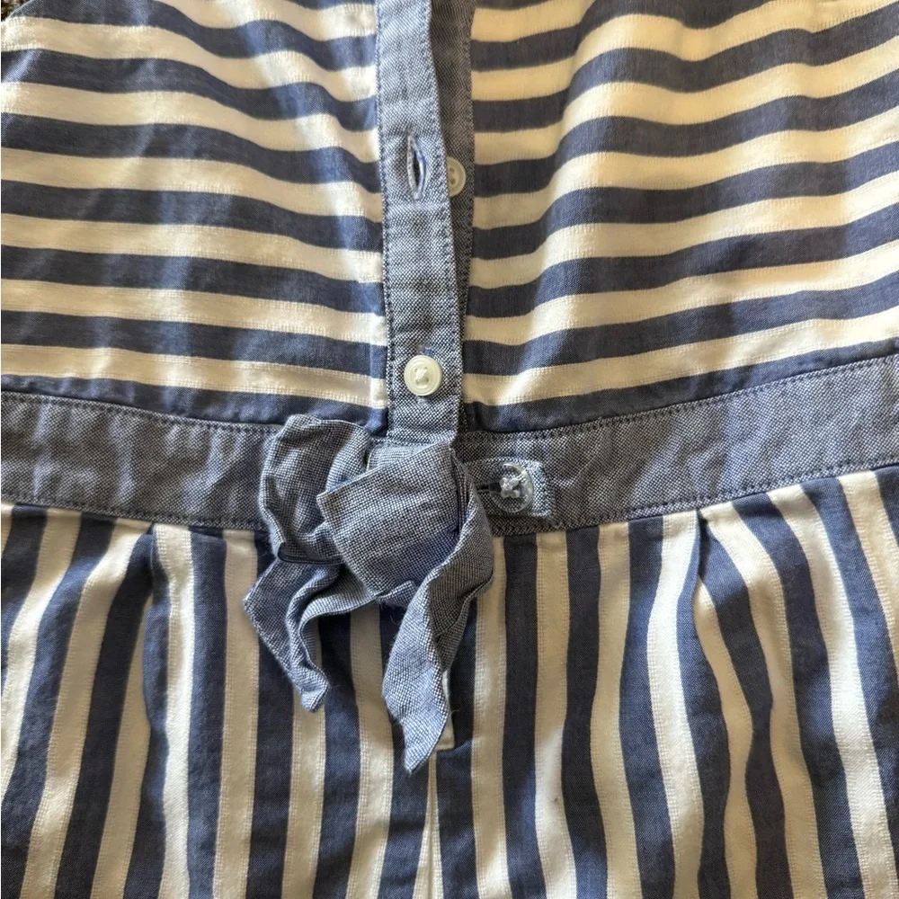 Janie and Jack Blue and White Striped Sleeveless Romper - Picture 3 of 4